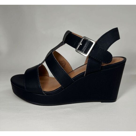 Style & Co Women's Soffiee Strappy Gladiator Wedge Sandals - Black 5M - Picture 3 of 10